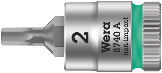 8740 A Zyklop bit socket with 1/4" drive with holding function , 2,0 x 28 mm